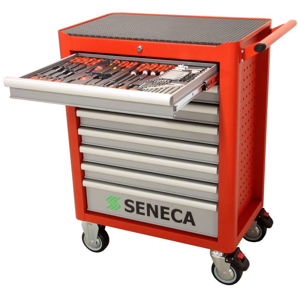 Gereedschapswagen 293 delig gereedschap professioneel rood - Afbeelding 4