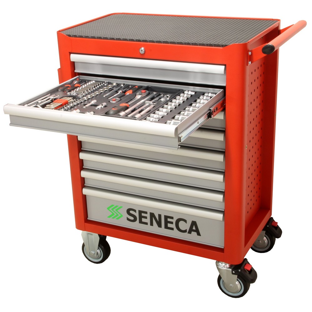 Gereedschapswagen 293 delig gereedschap professioneel rood - Afbeelding 6