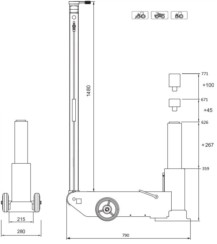 Luchtvloerkrik 30T extra hoog - Afbeelding 7