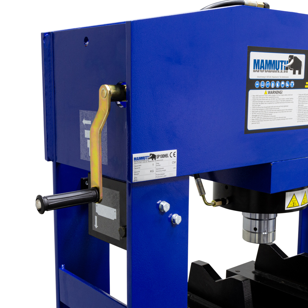 Werkplaatspers elektrisch met handlier 100 ton - Afbeelding 4