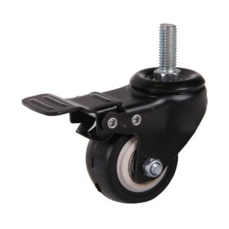 Zwenkwiel met rem 50x24mm PU draadeind