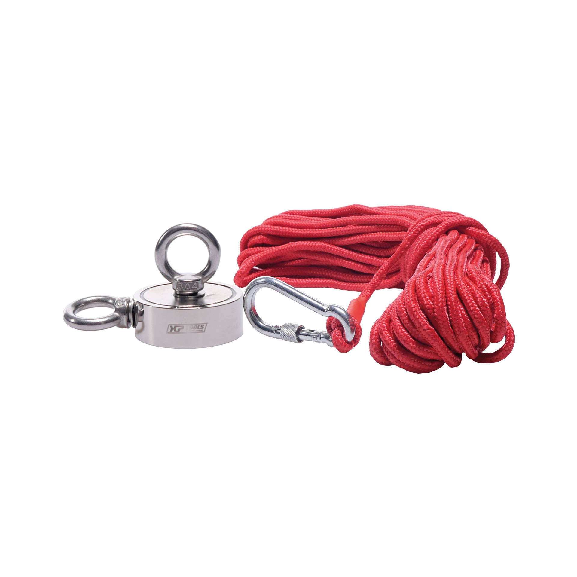 Fishing magnet set 170kg including rope, hook and box - Afbeelding 3