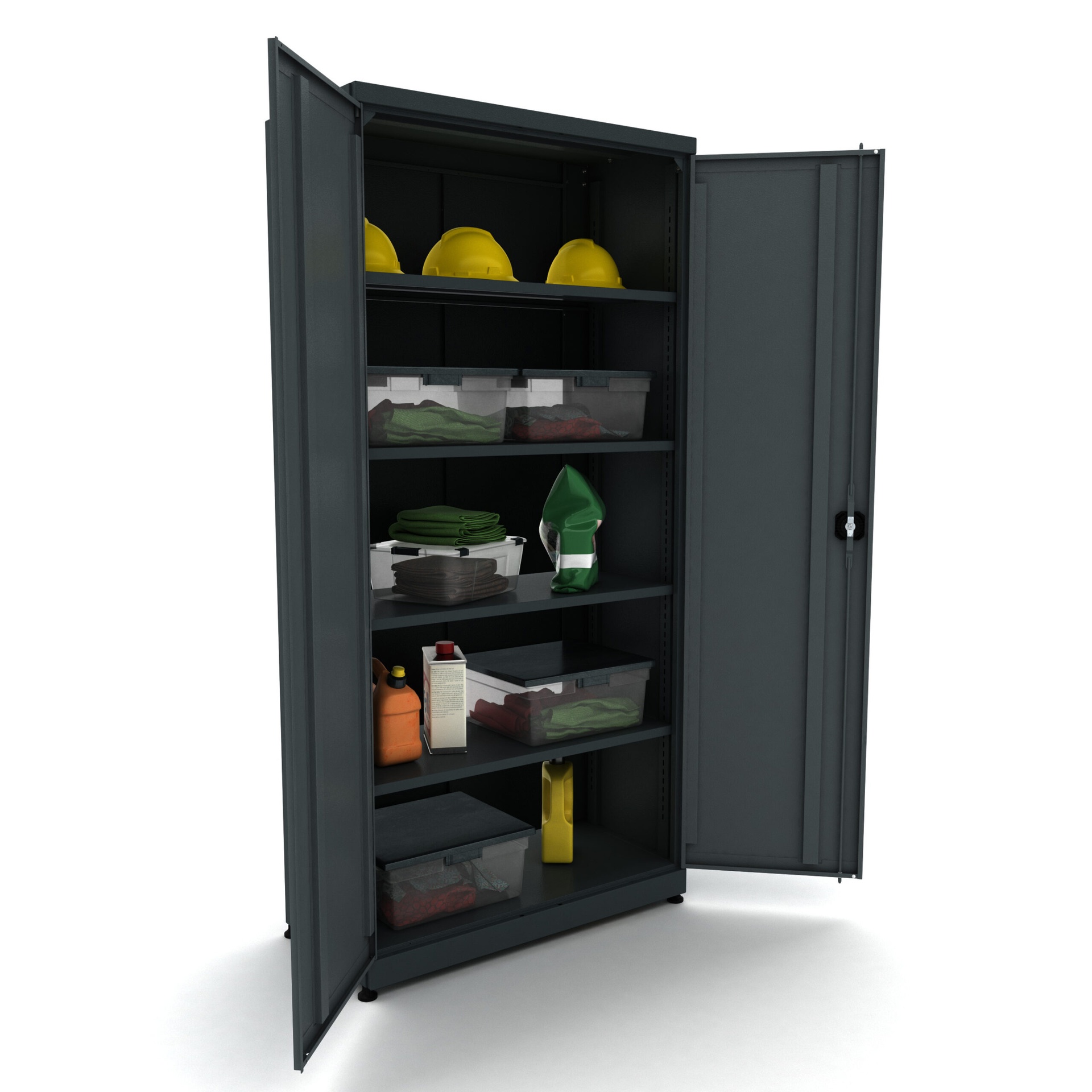 BG95D2R Metalen gereedschapskast 2 deurs incl. 4 planken - Afbeelding 2