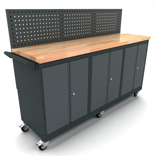 Werkbank mobiel 2x 5 en 1x 7 ladekast incl. gereedschapswand en bovenkast