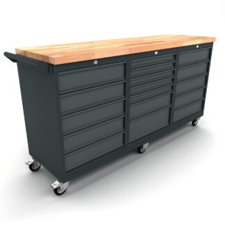 Werkbank mobiel 2x 5 en 1x 7 ladekast incl. gereedschapswand