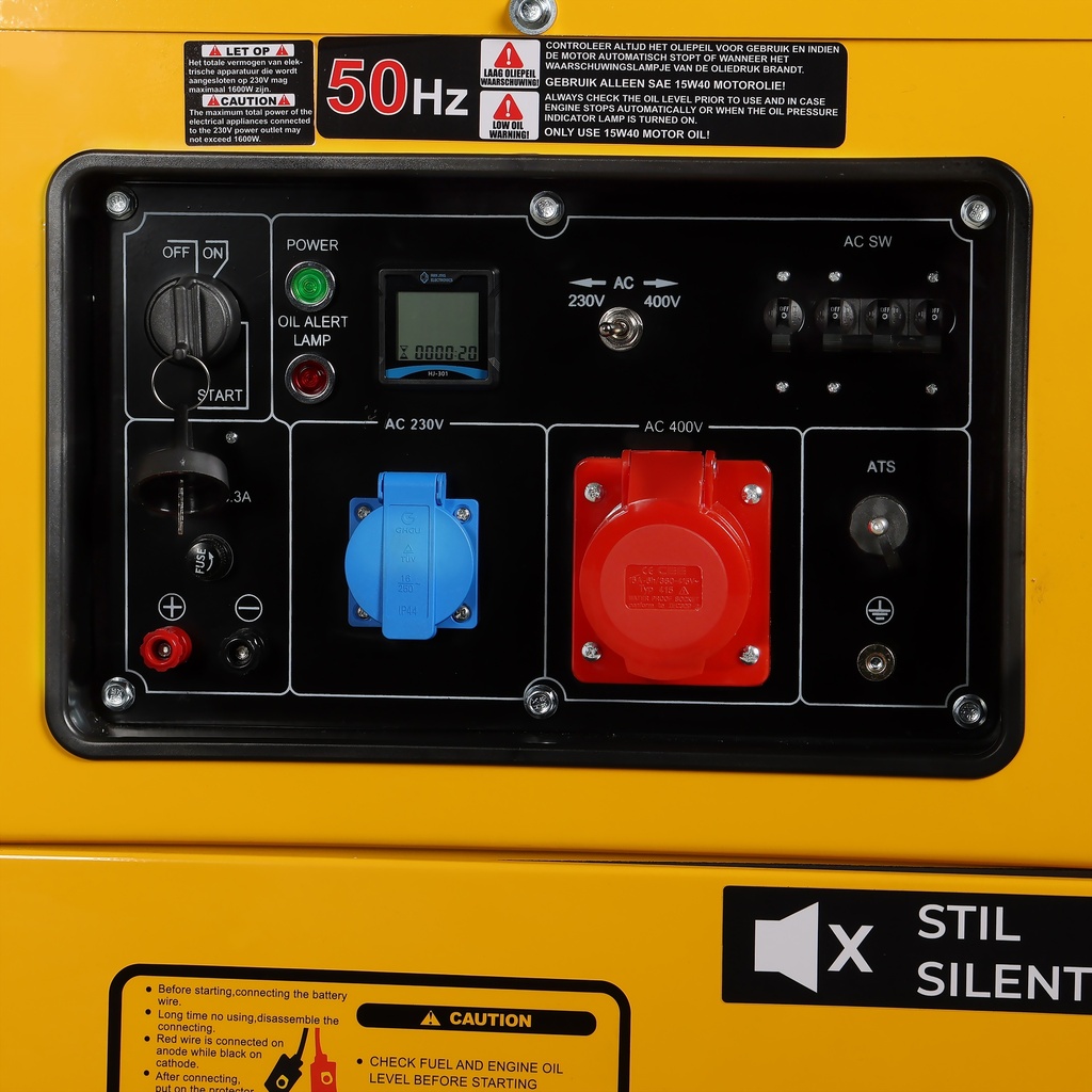 Diesel generator set geluidsgedempt 230V 5kW met ATS aansluiting - Afbeelding 3